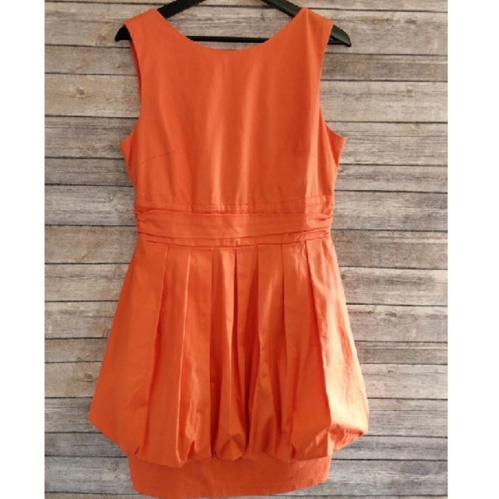 Asos orange mini dress with bubble skirt.